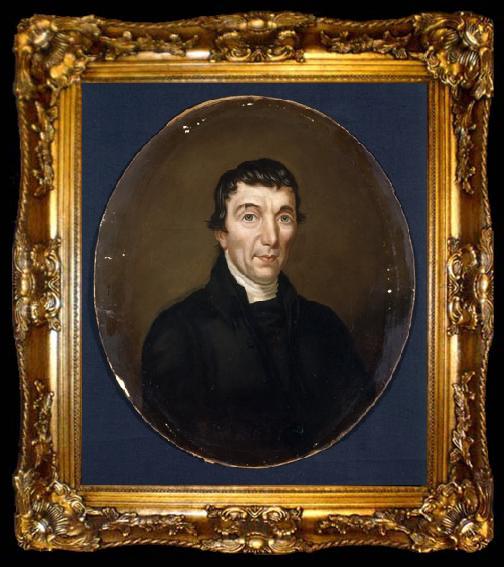 framed  William Roos Portrait in oils of Welsh preacher John Elias, ta009-2